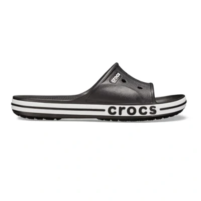 Afbeelding van Crocs Bayaband Slide uniseks volwassene Slippers Badslipper, Zwart Wit, 39/40 EU