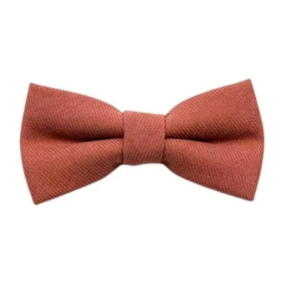 Afbeelding van Kinderen Jongens Luxe Katoenmix Elastische Vlinderdas, Teraccotta, Length 10cm, width 5cm.