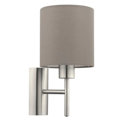 Afbeelding van EGLOÂ PasteriÂ Â WandlampÂ 1Â LichtsÂ Nikkel MatÂ Taupe