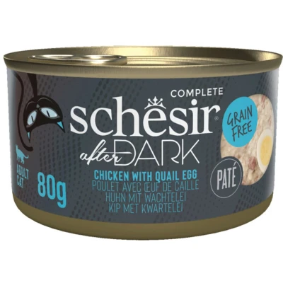 Afbeelding van 12x Schesir After Dark Paté Kip &amp; Kwartelei 80 gr