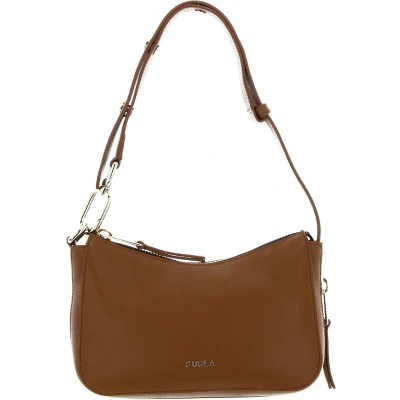 Afbeelding van FURLA Leren Schoudertas Skye Hobo Cognac H Bruine
