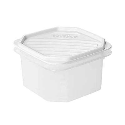 Afbeelding van TATAY Vershouddoos, luchtdicht, 0,6 l, inhoud flexibele drukdeksel, BPA vrij, magnetronbestendig, vaatwasserbestendig, wit. Afmetingen: 12 x 7,5 cm