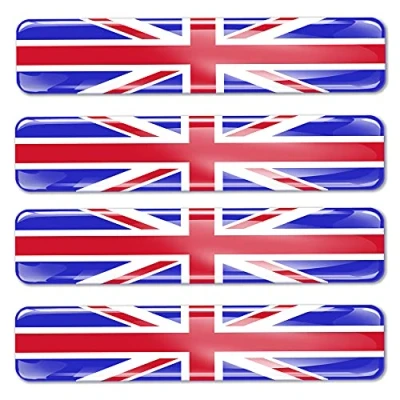 Afbeelding van 4 x sticker 3D gel siliconen Groot Brittannië Engeland UK Great Britain vlag autosticker F 26