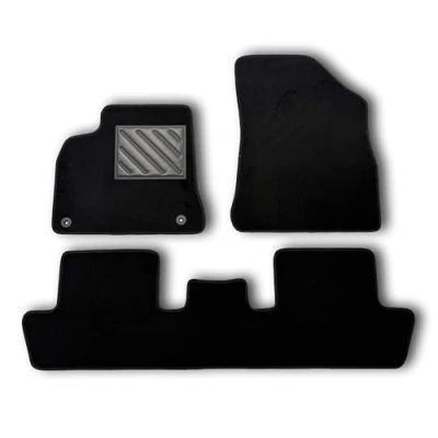 Afbeelding van Vloermatten voor Peugeot 5008 1. vanaf 2009 tot 2017, precies passend, antislip, hakbeschermers van versterkt rubber, bevestigingsknoppen