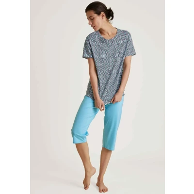 Afbeelding van CALIDA Spring Nights 3/4 pyjama dames, Blue Topaz, 36/38