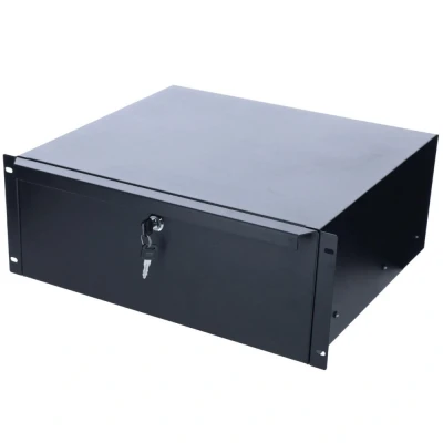 Afbeelding van DSIT 19 inch afsluitbare lade van metaal 4U geschikt voor serverkast patchkast en flightcase