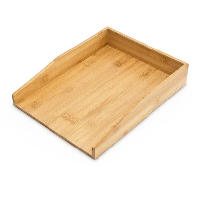 Afbeelding van Relaxdays 4 x brievenbak bamboe postbakje brievenbakje hout A4 formaat natuurlijk
