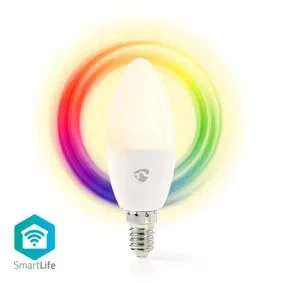 Afbeelding van LED Wifi lamp E14 Nedis SmartLife Kaars (LED, 4.5W, 350lm, 2700K, Full colour, Dimbaar)