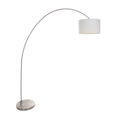 Afbeelding van mexlite Vloerlamp solva 7977st staal witte kap