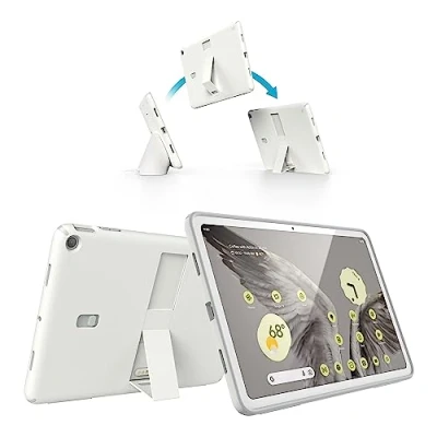 Afbeelding van Speck Hoesje en standaard voor Google Pixel Tablet 2023 Volledige achterkant, dun, krasbestendig, valbescherming verstelbare werkt met oplaadluidsprekerdock wit