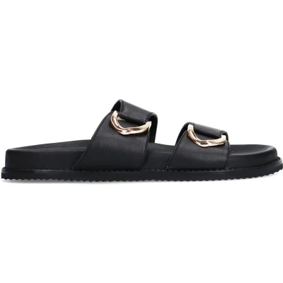 Afbeelding van Sacha leren slippers zwart