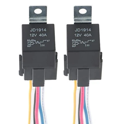 Afbeelding van GTIWUNG 12 V 40 A autorelais met stopcontact, wisselrelais V, 5 pins SPDT draden voor auto/vrachtwagen/motor/voertuig, schakelrelais, autoschakelaar en voorgerechten, 12V schakelaar,