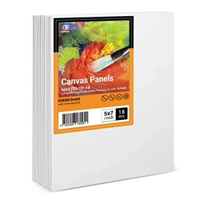 Afbeelding van ESENG® canvas paneel 18 stuks, 13x18 cm 5x7 inch, 100% katoen, paneelset, schilderkarton voor acrylverf, olieverf, tempera en gouache