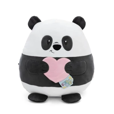 Afbeelding van Knuffel Chill NICI Panda met Hart 30cm wit Zacht speelgoed gemaakt van pluche, schattig pluchen knuffeldier om mee te knuffelen en spelen, voor kinderen volwassenen