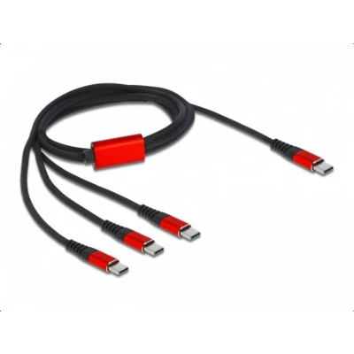 Afbeelding van Delock USB Charging Cable 3 in 1 Type C™ to x m black / red