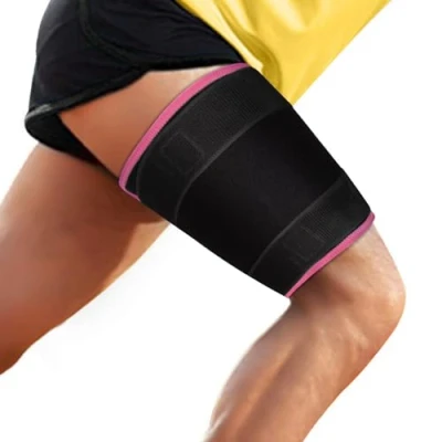 Afbeelding van supregear Ondersteuning Dijbrace, Verstelbaar Hamstring Quad Compressie Mouw, Neopreen Dij Wrap Compressiemouw voor Bovenbeen, Been Slanker Vrouwen Mannen, Herstel van Spierblessures, Roze