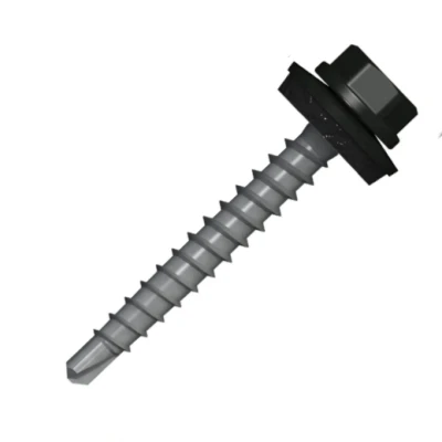 Afbeelding van Boorschroeven met 14mm ring 4,8x35 RAL 9011 grafietzwart 100 stuks