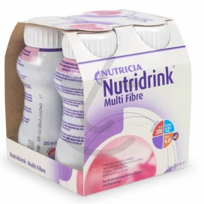 Afbeelding van Nutridrink Multi fibre aardbei 200 ml 4 stuks