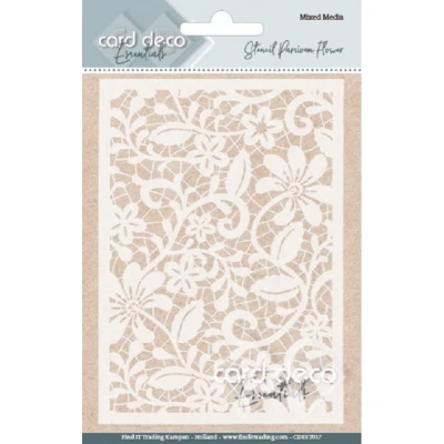 Afbeelding van Card Deco Essentials Mixed Media Stencil Passion Flower