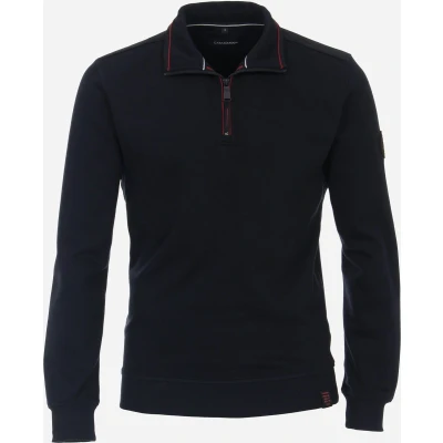 Afbeelding van Casa Moda Half Zip Trui Donkerblauw maat M Heren met Regular fit Pasvorm Polyester Suitable Herenkleding
