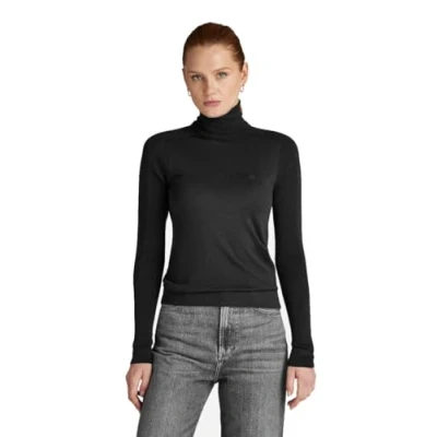 Afbeelding van G Star CORE SLIM Turtle Trui, Dames, Maat: Large, Dk black
