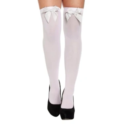 Afbeelding van WITTE HOUDSTOCKINGS MET STRIKKEN