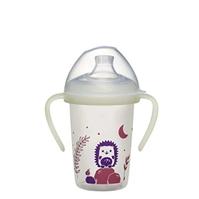 Afbeelding van nip first moments drinkfles Day &amp; Night Egel: vanaf 6 maanden, lekvrije snavel met noplichtgreep, 270 ml