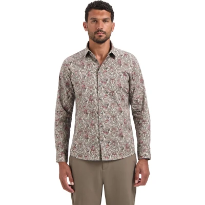 Afbeelding van NO Excess Printed Overhemd, Heren, Maat: Large, Dark grey