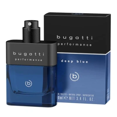 Afbeelding van bugatti Performance Deep Blue Parfum voor heren, 100 ml, frisse fougères eau de toilette herenparfum met bergamot, peper, sandelhout, muskus en amber, krachtig aquatische levendige noten