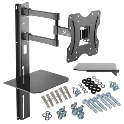 Afbeelding van Maclean Brackets MC 771 TV Muurbeugel met plank voor DVD 30 kg