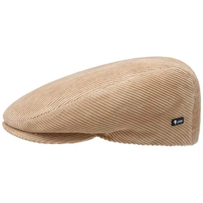 Afbeelding van Lipodo Cord Flatcap heren/dames/kinderen Made in Italy van katoen met voering Capmaten 49 61 cm cap zomer/winter M (56 57 cm) beige