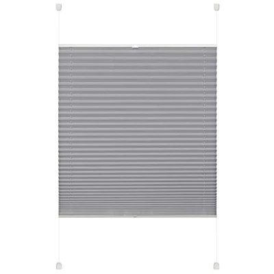 Afbeelding van Gardinia plisségordijn met klemsteunen, ondoorzichtig rolgordijn, alle montageonderdelen inbegrepen, EASYFIX 2 geleiders, grijs, 55 x 130 cm (BxH)