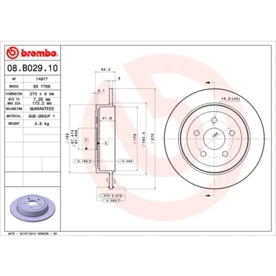 Afbeelding van Brembo Remschijf 08.B029.10