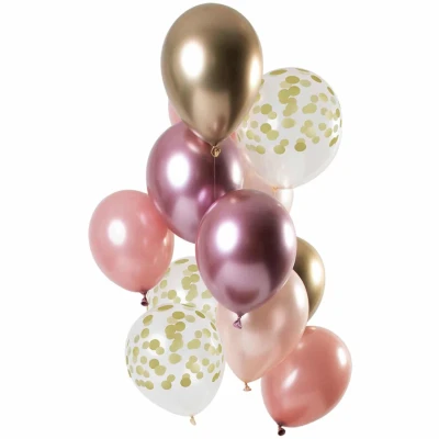Afbeelding van Ballonnen set Golden Blush 12 stuks