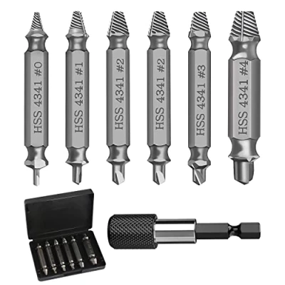 Afbeelding van Schroevenuitdraaierset, 6 stuks schroevenuitdraaiers met magnetische bithouder, beschadigde schroefverwijderaar, extractorset dopsleutel, adapter voor schroeven