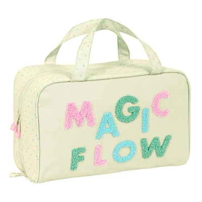 Afbeelding van Toilettas voor op School Glow Lab Magic flow Beige (31 x 14 19 cm)