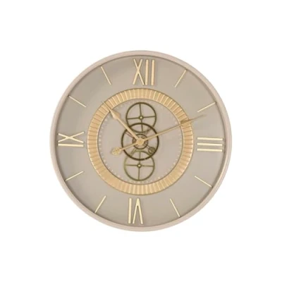 Afbeelding van Muurklok Home ESPRIT Wit Beige Gouden Kristal Ijzer 60 x 8 cm 59,5 8,5