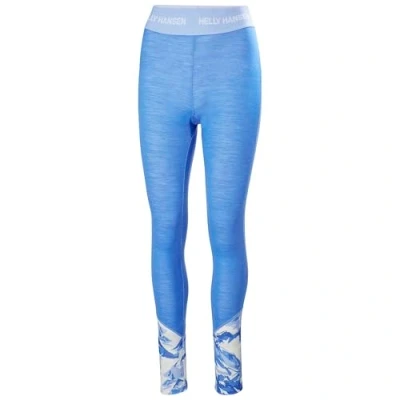 Afbeelding van Helly Hansen Dames LIFA Merino Midweight Graphic Base Layer Broek, 556 Ultra Blue Mountain Camo a, L