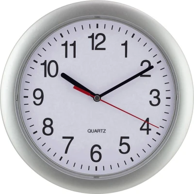 Afbeelding van EUROTIME 22222 Wandklok Quartz 25 cm Zilver