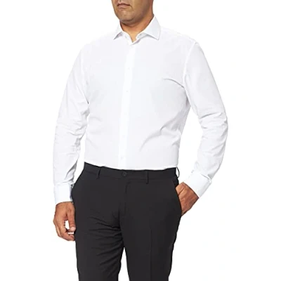 Afbeelding van Seidensticker Business HEMD SLIM FIT Kontrast UNI Baumwolle Zakelijk overhemd, Heren, Maat: 36, Weiß
