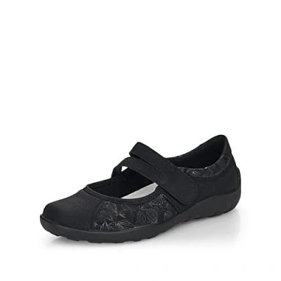 Afbeelding van Remonte Ballerina&#039;s met enkelbandjes, Dames, Maat: 38, Schwarz Leer