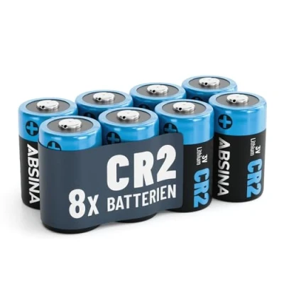 Afbeelding van ABSINA 8 x CR2 3V lithium batterij voor camera&#039;s en nog veel meer verzegelde duurzame batterijen met 800 mAh batterij, 3 V