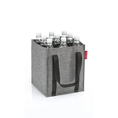 Afbeelding van Reisenthel Bottlebag Flessentas 9 Flessen 1Ltr 1L Twist Silver Grijs