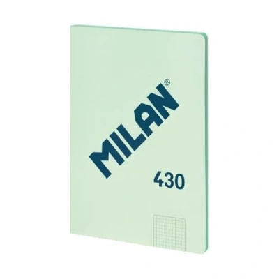 Afbeelding van MILAN® A4 gelijmd notitieboek, geruit 5 x mm, 48 vellen A4, papier 95 g/m², serie 1918, groen