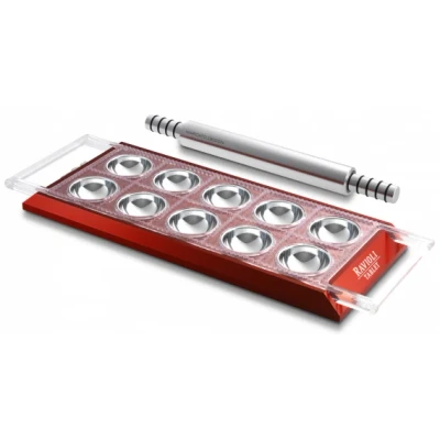 Afbeelding van Marcato Ravioli Maker met Deegroller Rood 10 Vaks