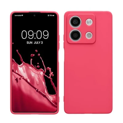Afbeelding van kwmobile telefoonhoesje geschikt voor Xiaomi Redmi Note 13 5G Hoesje smartphone Precisie camera uitsnede In neon roze