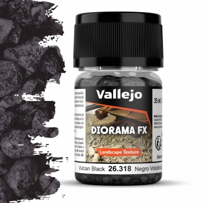 Afbeelding van Vallejo 26318 Landscape Textures 318 Vulkanisch Zwart 2 5 mm 35ml Effecten potje