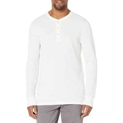 Afbeelding van Amazon Essentials Heren Regular fit lange mouw wafel Henley Shirt, wit, S