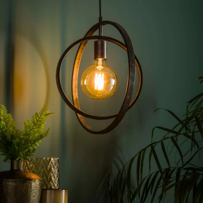 Afbeelding van Hoyz Industrieel Hanglamp 1 Lamp Turn around Zwart