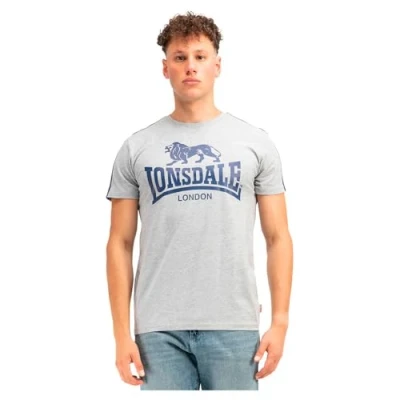 Afbeelding van Lonsdale Tshirt print, Heren, Maat: Small, Marl grey navy